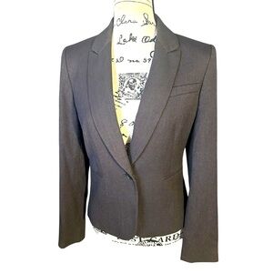 Cremieux Womens Brown Patch Sleeve one Button Front Blazer Sz 2